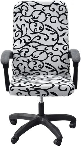 Miniatura 17 de CRFATOP Funda elástica para silla de oficina de computadora con cremallera duradera, funda para silla de escritorio giratoria universal, respaldo