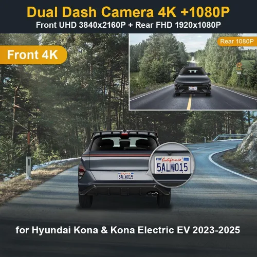 Miniatura 2 de Fitcamx La cámara de tablero delantera 2K+trasera 1080P se adapta para Hyundai Kona 2023-2025 y Kona Electric (número de parte #BE010), estilo OEM