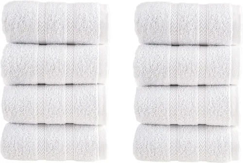 Miniatura 19 de HALLEY Paquete de 4 toallas de mano turcas de alta calidad (4 piezas) de 650 GSM, altamente absorbentes, súper suaves, 100% algodón, 4 toallas