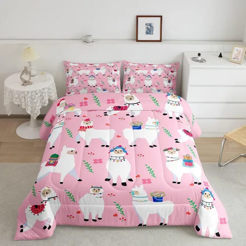 Miniatura 9 de Juego de ropa de cama de animales lindos para niños y niñas, guardería, caricaturas, mapache, búho, zorro, juego de edredón para todas