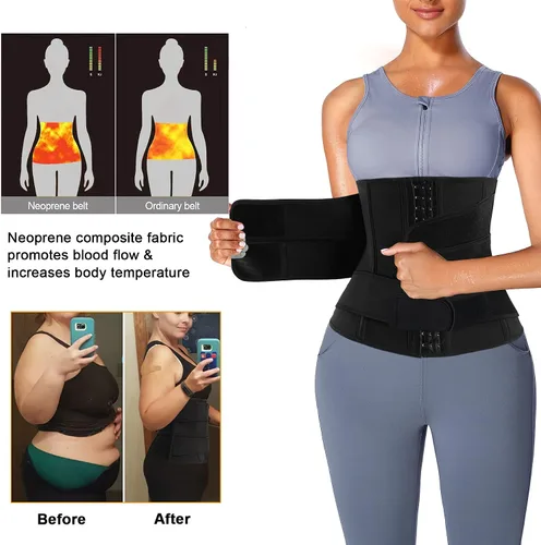 Miniatura 4 de Eleady Cinturón reductor de cintura para mujer, corsé adelgazante, moldeador de cuerpo, faja para sauna, banda de sudor, entrenamiento, fajas