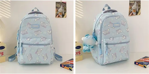 Miniatura 2 de Roffatide Dibujos animados toda la impresión casual mochila portátil mochila viaje senderismo mochila mochila azul