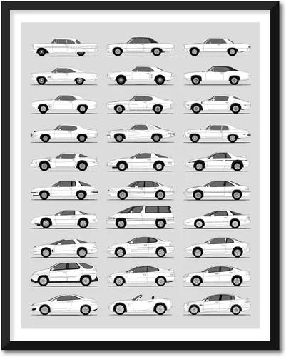 Miniatura 8 de Idea Network Póster hecho a mano compatible con Chevy impreso, arte de pared, decoración hecha a mano de lo mejor de las generaciones de Chevy