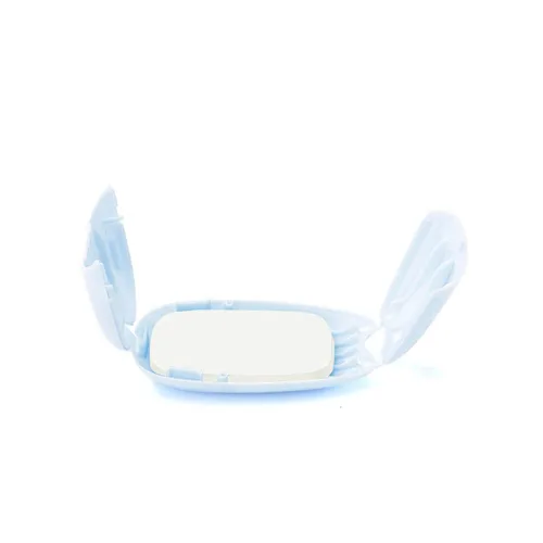 Miniatura 5 de KISEER 1 caja (50 hojas), mini hojas de papel de jabón portátil de viaje, desechables, para lavado de manos, baño, jabón de papel perfumado para Azul