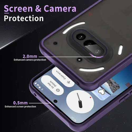 Miniatura 4 de Funda para Nothing Phone (3a), parte trasera de policarbonato duro mate translúcido y funda protectora de TPU suave con protección a prueba