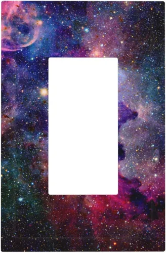 Miniatura 102 de Placa de receptáculo para interruptor basculante de una sola banda, 1 banda Decora GFCI Starry Night Painting Placa decorativa de pared