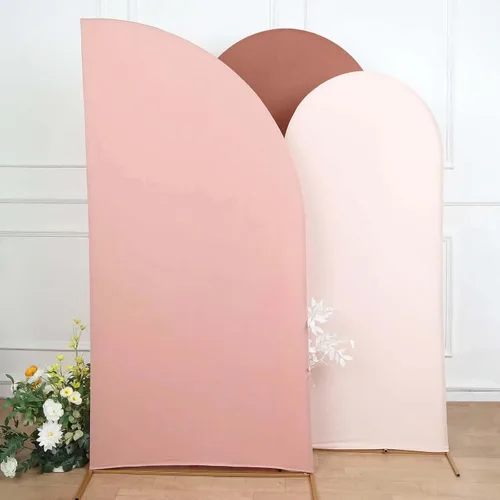 Miniatura 155 de Efavormart - Juego de 4 fundas de elastano beige para arco de media luna, fundas de telón de fondo Chiara de 2.5 pies a 7 pies para escenarios