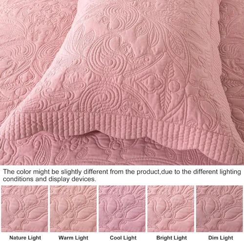 Miniatura 352 de HoneiLife - Juego de colcha de tamaño Queen, juego de ropa de cama de pana bordada de 3 piezas, colcha de lujo, ligera, cálida, para todas las Pana