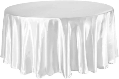 Miniatura 8 de Tektrum Mantel redondo de satén sedoso de 108 pulgadas, tela de alta calidad, lo mejor para bodas, fiestas, banquetes, eventos, restaurantes