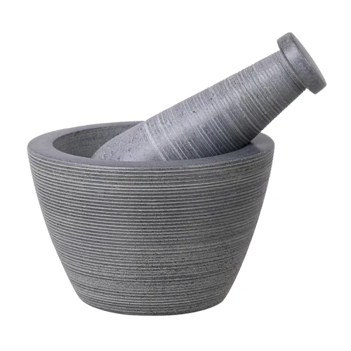 Miniatura 15 de Mortero y mortero, hecho de piedra dura pulida resistente, molinillo de piedra natural para especias, pastas, hierbas, condimentos, etc.