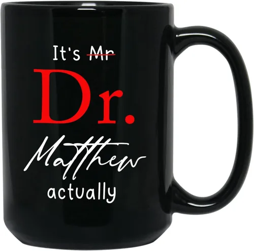 Miniatura 11 de Taza de café negra personalizada, regalo para agradecimiento al médico, divertida taza de café con texto en inglés "This Is A Doctor's Doctor's 11
