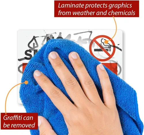 Miniatura 2 de SmartSign - U1-1097-ND_5x3.5 No fumar - Los cinturones de seguridad deben usarse en todo momento etiquetados por Vinilo laminado de 3.5 x 5