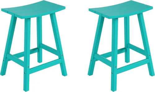 Miniatura 78 de WestinTrends Malibu - Juego de 2 taburetes para sillín para exteriores/patio, 24 alturas, color rojo