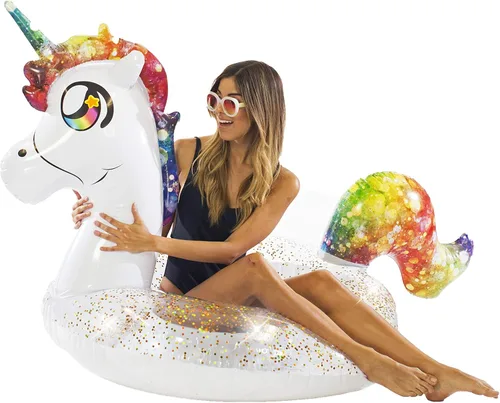 PoolCandy Tubos inflables de piscina y anillos de natación para animales Anillo de natación de tubo de piscina de animales con relleno de unicornio