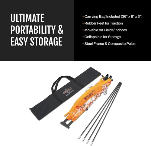 Miniatura 6 de Bownet - Portería de fútbol portátil con red - Portería de fútbol plegable emergente para entrenamiento y práctica - Marco de metal duradero