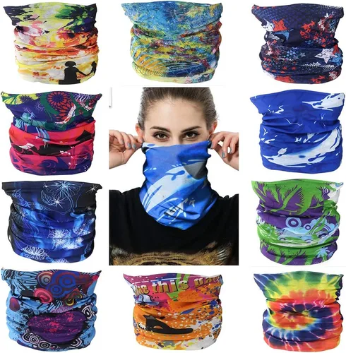 Miniatura 10 de Mascarillas de Polaina para el Cuello, Bufanda en Tubo, Bandanas Sin Costuras, Pañuelos para el Rostro, Cubierta Multiusos para la Cabeza