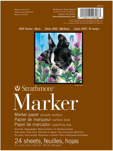 Strathmore Bloc de papel marcador 6 "x 8"-50lb liso 24 hojas -62497600