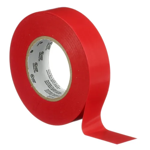 Miniatura 3 de 3M Temflex Cinta Eléctrica de Vinilo Multiusos 165, Roja, 3/4 pulg x 60 pies (19 mm x 18 m), Paquete de 10 Rollos Rojo