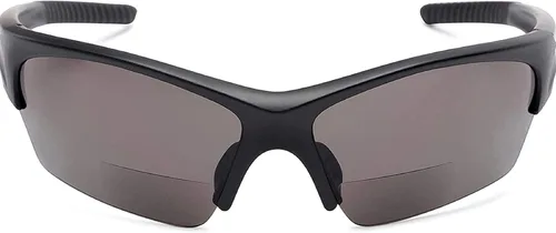 Miniatura 2 de The Benton - Lentes de sol bifocales de lectura, unisex, deportivos y envolventes alrededor de medio marco, para hombres y mujeres + 1.50 negro