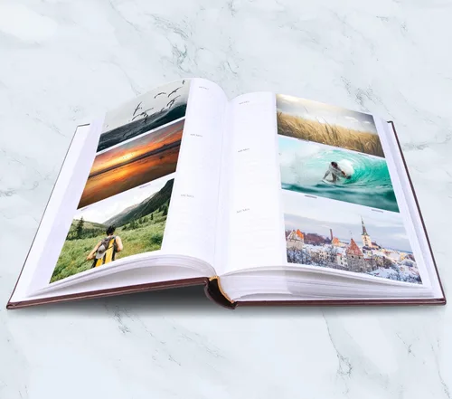 Miniatura 2 de Golden State Art, Álbum de fotos con cubierta de piel sintética en relieve, con capacidad para 300 fotos horizontales de 4 x 6 pulgadas, 3 por página