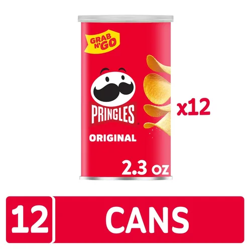 Miniatura 5 de Pringles - Papas fritas crujientes, bocadillos para el almuerzo, bocadillos para la oficina y los niños, listas para llevar, originales (12 latas)