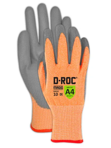 Miniatura 13 de MAGID D-ROC DX Technology - Guantes de trabajo con revestimiento de palma de poliuretano, resistentes a cortes, talla 9/L (12 pares)
