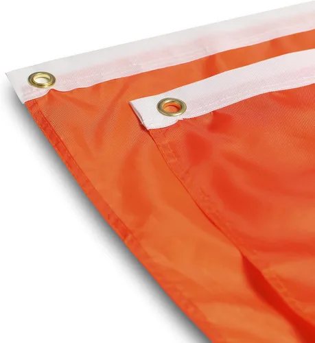 Miniatura 2 de Bandera de abanico plisada de color liso naranja de 3 x 6 pies, 2 banderas de abanico plisadas en color naranja puro para interiores y exteriores