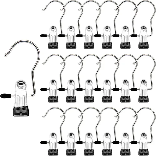 Miniatura 8 de Clips para colgar botas, paquete de 16 ganchos de lavandería, clips para colgar ropa, alfileres de armario, abrazaderas organizadoras, calcetines