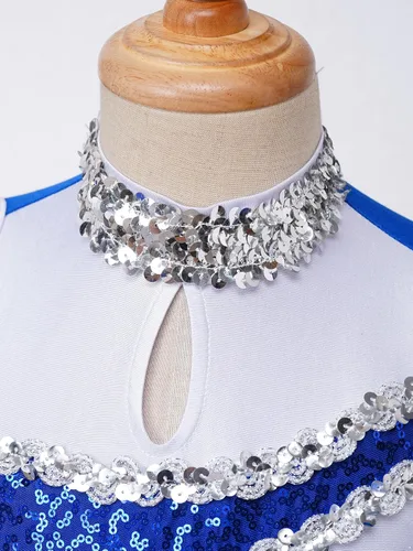 Miniatura 3 de Uniforme de animadora con lentejuelas y purpurina para niñas y niñas
