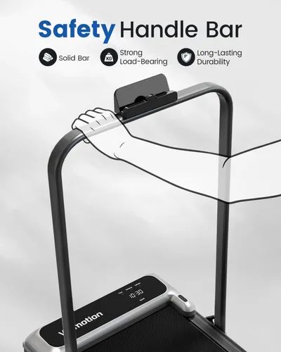 Miniatura 3 de Caminadora con barra de mango e inclinación ajustable, cintas de correr portátiles compactas para oficina en casa, 2.5 HP silenciosas