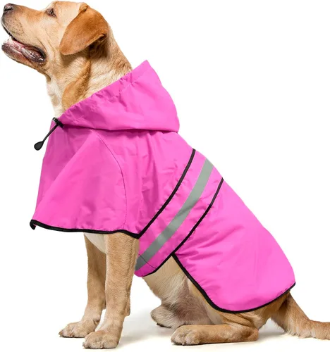 Impermeables para Perros - Impermeables con Capucha para Perros, Chaqueta de Lluvia Reflectante Ajustable para Perros, Chaqueta de Lluvia Resistente
