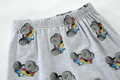 Miniatura 5 de Little Hand Conjunto de pijama para niño, pijamas cortas para niños pequeños, ropa de dormir de algodón con diseño de camión monstruo, ropa