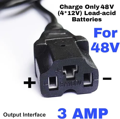 Miniatura 4 de Cargador de 3 pines de carga rápida de 48 voltios y 3 amperios para eWheels EW-36 EW-02 EW-11 EW-19 EW-20 EW-38 EW-46 EW-66 EW-72 y 48V Go Karts