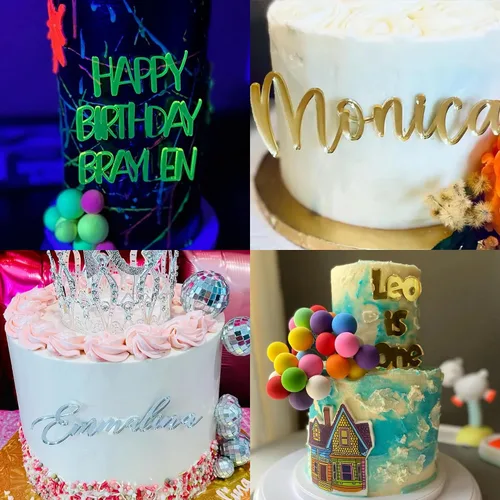 Miniatura 6 de Placa de nombre para pastel personalizada Nombre de decoración de pastel personalizado para fiesta de cumpleaños, ducha, boda Más de 40 opciones