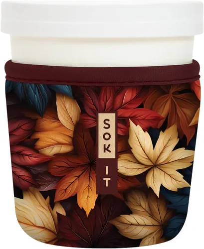Miniatura 78 de Sok It IceCreamSok - Funda de neopreno aislada (flores abstractas, pintas de helado cónicas)
