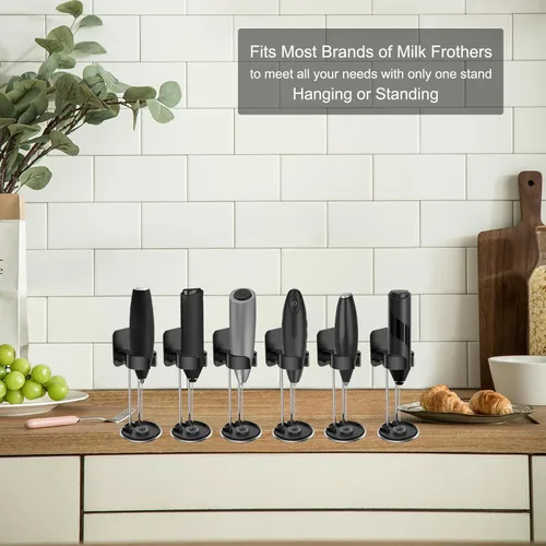 Miniatura 4 de DERGUAM Espumador de leche para café, espumador de leche eléctrico de mano, espumador de leche, mini mezclador y espumador de café para frappé