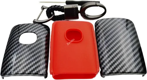 Miniatura 5 de 2 capas de protección híbrida combo carbono llavero llavero para Mazda 3 CX-5 CX-9 CX-30 Mazda 6 4 botones