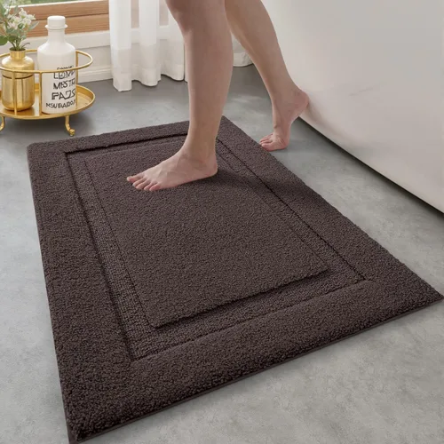 Miniatura 29 de LUMI Alfombras grandes y ultrasuaves para baño, antideslizantes con respaldo de goma, tapete de baño absorbente y lavable de secado rápido, alfombra