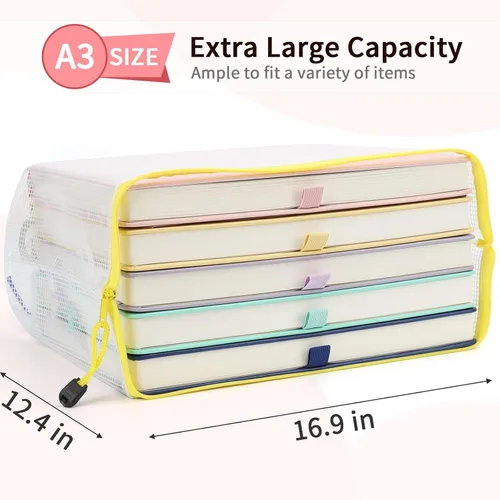 Miniatura 2 de Umriox Bolsa con cremallera, 16.9 x 12.4 pulgadas (12 colores, 12 paquetes), bolsas extra grandes con cremallera, bolsas impermeables