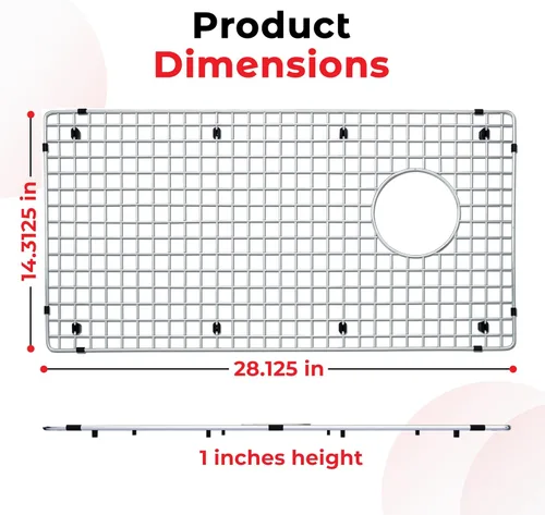 Miniatura 3 de VALUN 221010 Rejilla de fregadero – Solo compatible con Blanco Diamond Super Single de 33 pulgadas – Tamaño de rejilla de fregadero