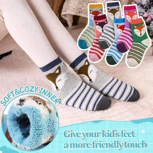 Miniatura 68 de Eocom 6 pares de calcetines de invierno cálidos de lana para niños y niñas