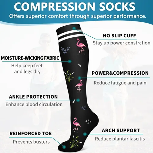 Miniatura 171 de 6 Pack Copper Compression Socks for Women and Men Circulation-Best Support for Medical, Running,Nursing,Athletic