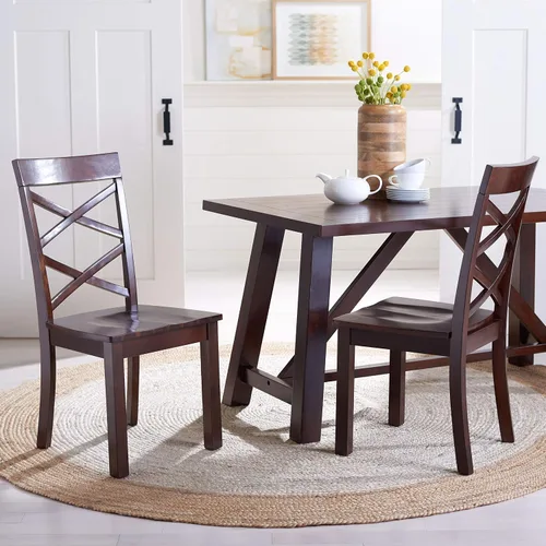 Miniatura 7 de Safavieh Home Collection Ainslee - Silla de comedor marrón de 18 pulgadas (juego de 2)