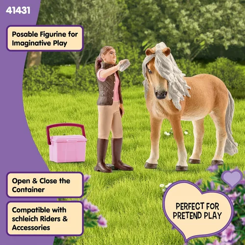 Miniatura 3 de Schleich Horse Club Horse Toy para niñas y niños a partir de 5 años, novio con pony islandés