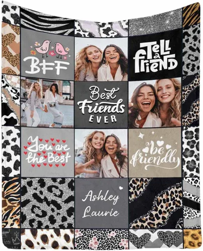 Miniatura 12 de Regalos de cumpleaños para mujeres, manta de amistad personalizada con tus fotos, manta personalizada con mis propias imágenes para hermanas