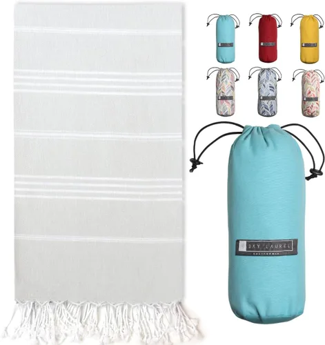 Miniatura 25 de BAY LAUREL Toalla de playa turca con bolsa de viaje, 39 x 71 pulgadas, de secado rápido, sin arena, ligera, grande, toallas de gran