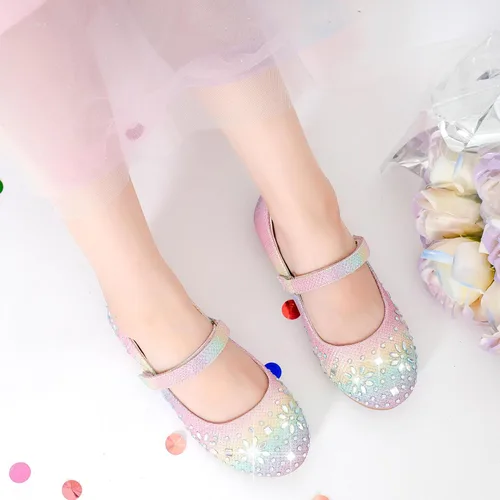 Miniatura 2 de Furdeour Girls Dress Shoes Mary Jane Flower Wedding Party Bridesmaids Shoes Glitter Princess Ballet Flats for Kid Toddler