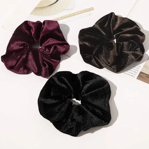 Miniatura 3 de Coleteros Negros para el Cabello para Mujeres - Coleteros Grandes de Satén Extra Grandes Jumbo Gigantes de Gran Tamaño Lindos para Cabello Rizado
