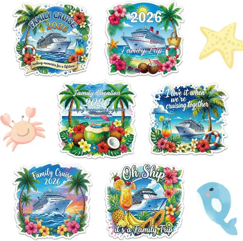 Miniatura 17 de Wxiben - Decoraciones magnéticas grandes para puerta de crucero, 6 unidades, decoración de puerta de crucero de navegación marítima, divertidos