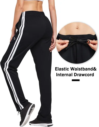 Miniatura 4 de BALEAF Pantalones deportivos para mujer, pantalones deportivos para correr, bolsillos con cremallera, pantalones deportivos para calentar, casuales